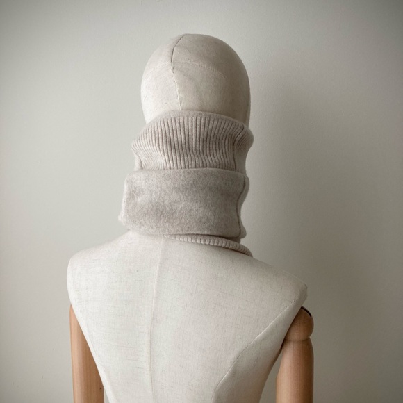 joodito 100% cashmere sweater wrap preppy tie scarf shawl cowl white ivory cream - Picture 5 of 10